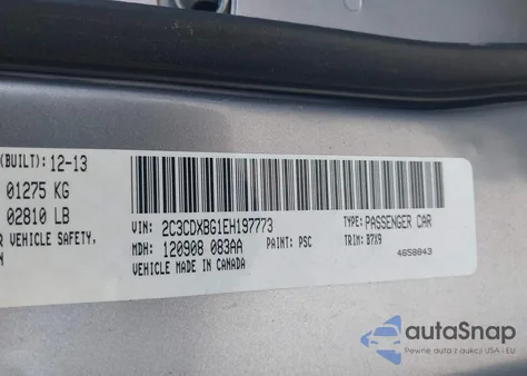 2014 Dodge Charger Se из США, поврежденный, VIN 2C3CDXBG1EH197773